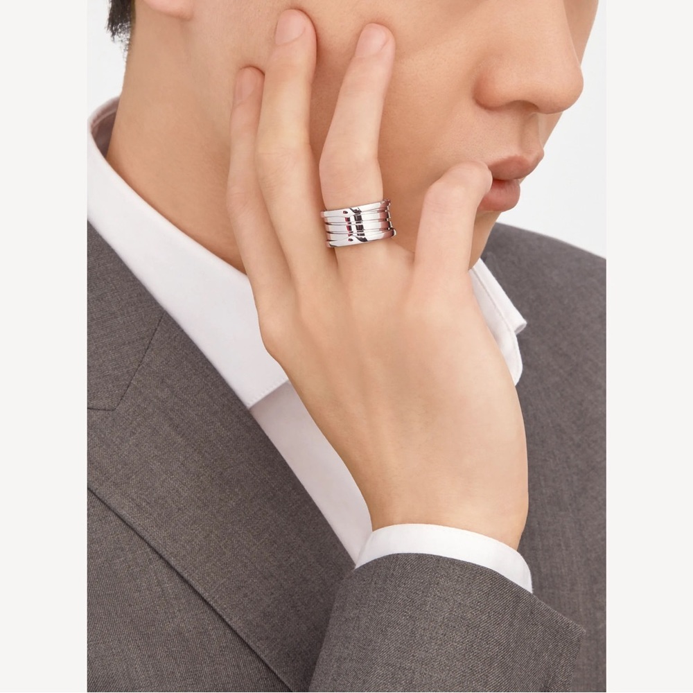 💍💍💍Authentic Unisex 18 Karat White Gold Bulgari B.Zero1 Ring Size 7-7.5 US - Picture 7 of 11